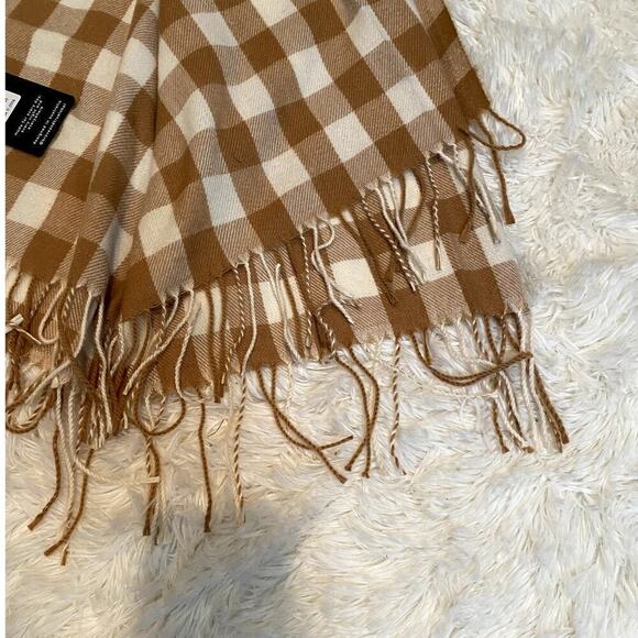 Brave + True Woodlands Tan & White Plaid Scarf - Size OS (NWT) - Picture 2 of 4